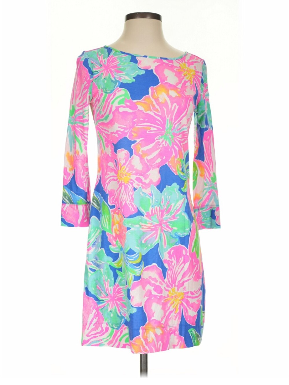 Lilly Pulitzer Size XS Floral Casual Dress 100% Cotton